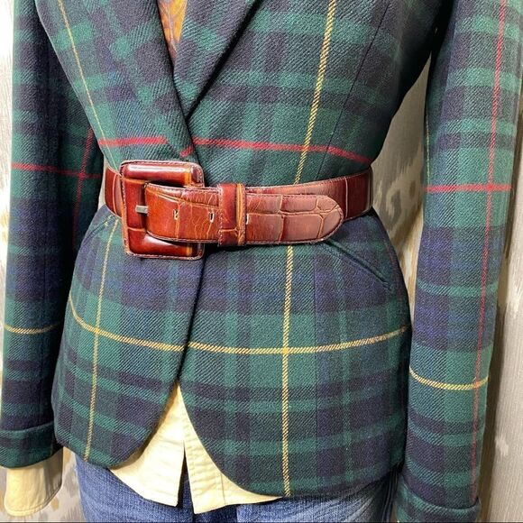 Ralph Lauren * Fall 2012 Runway Collection Stewart Tartan Plaid Diane Blazer - Picture 12 of 16